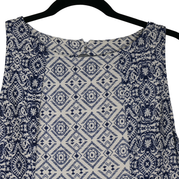 Xhilaration Knit Dress Womens Large Blue White Cut Out Back Stretch Blend - Picture 3 of 9